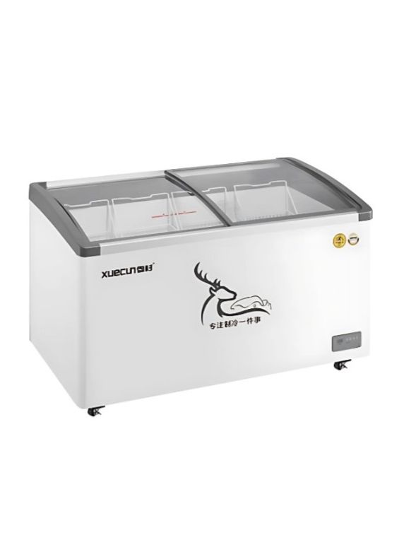 Frozen Food Display – Dual Curved Slide Opening