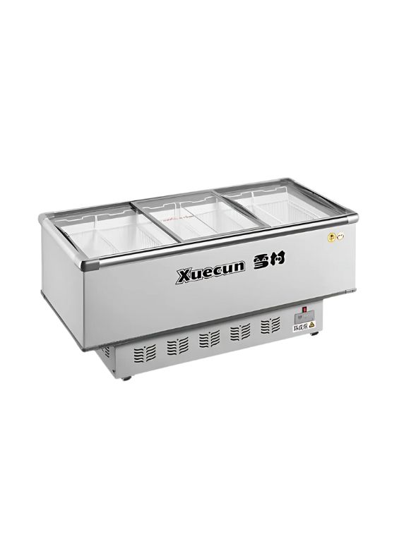 Island Display Freezer – Sliding Triple Glass Top