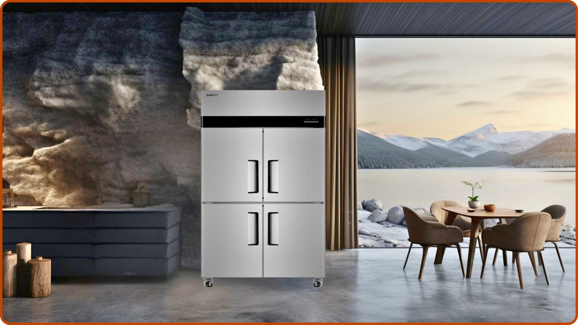 Upright Freezer in Stainless Steel Four Opening: High-Performance Refrigeration for Your Business